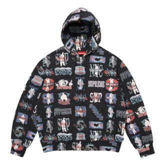 SUPREME SS26 Flash Zip Up Hooded Sweatshirt Black SUP-SS26-296-BLK