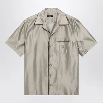 Dolce & Gabbana Beige silk bowling shirt