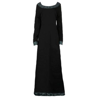 Generic Women Medieval Victorian High Waist Retro Regency Dress Vintage Sleeve Sweetheart Dress Panel Court Plus Size Long Gothic Medieval (XXXL) Black