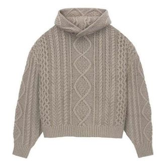 Fear of God FW23 Cable Knit Hoodie Core Heather 192BT234394F