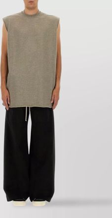 Rick Owens sleeveless t-shirt with raw hem and side seam detail