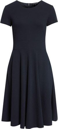 Emporio Armani Short Sleeve A-Line Dress in Navy at Nordstrom, Size 44