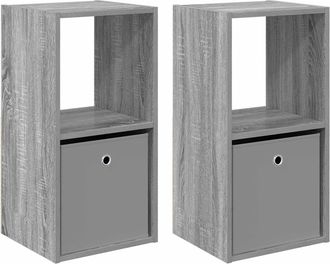 vidaXL Mesita De Noche 2 Uds. Gris Sonoma 35 X 32 X 68,5 Cm Vidaxl