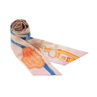 Herm&egrave;s Pre-owned Scarves, female, Multicolor, Size: ONE SIZE Pre-owned Brides de Gala Appliqu&eacute; Piqu&eacute; Silk Twilly 86