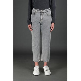 Moorer Womens Light Grey Straight Trousers, Size 31