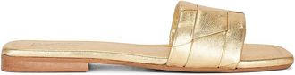 Seychelles Womens Portland Leather Slide Flat Sandals In Metallic Gold