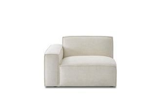 Castlery White Left Corner Sofa by Castlery for Living Room, Low Profile, Boxed Silhouette