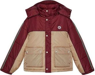 Gucci (WMNS) Gucci GG Parachute Nylon Padded Jacket Beige Burgundy 663279-ZAHB8-6705