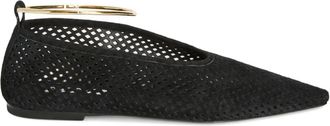 Jil Sander perforated-suede ballerina - Black
