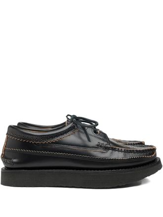 Yuketen lace-up leather shoes - Black