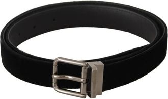 Dolce & Gabbana Klassieke fluwelen riem - Heren - Riemen - Zwart - ONE Size - Accessoires