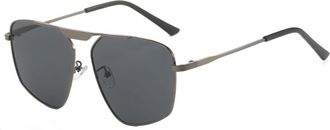 Generic Fashion Square Metal Frame Sunglasses Men And Womens Outdoor Commuting Vacation Street Photography(Grey)