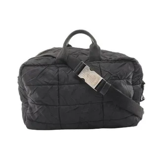 Prada Pre-owned Weekend Bags, unisex, Black, Size: ONE SIZE Pre-owned Tessuto Nylon 2way Boston Bag