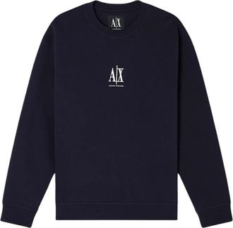 A|X Armani Exchange Sweatshirt met ronde hals van stretchkatoen met Icon Logo - Heren - Sweatshirts - Blauw - L - Katoen - Hoodies & sweatvesten