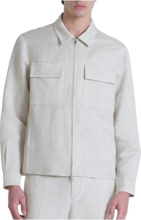 Antony Morato Overhemd met relaxte pasvorm in natuurlijke stijl - Heren - Casual Overhemden - Wit - L - Overhemden