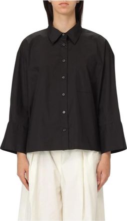 Michael Kors Poplin Overhemd - Dames - Overhemden - Zwart - L - Katoen - Overhemden