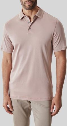 Robert Barakett Georgia Pima Cotton Polo in Powdery Coral at Nordstrom, Size X-Large