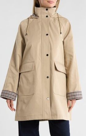 Bernardo Hooded Rain Coat in Khaki at Nordstrom Rack, Size X-Large