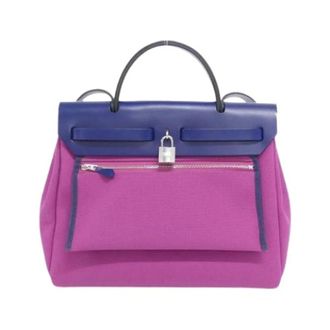 Herm&egrave;s Pre-owned Herbag Zip PM Canvas Vache Hunter Bag - Dames - Pre-owned - Roze - Maat: ONE Size Leer
