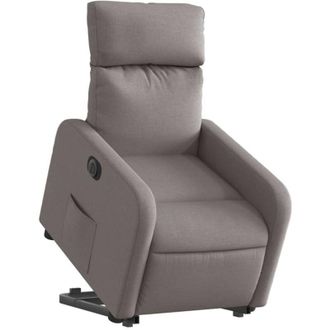 vidaXL Sill&oacute;n El&eacute;ctrico Reclinable Elevable De Tela Gris Taupe Vidaxl