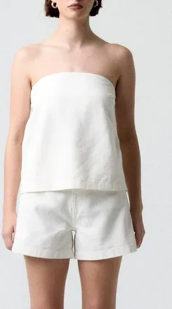 Pistola Denim Krissy Strapless Top in Egret at Nordstrom, Size X-Large