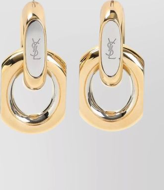 Saint Laurent linked brass hoops earrings