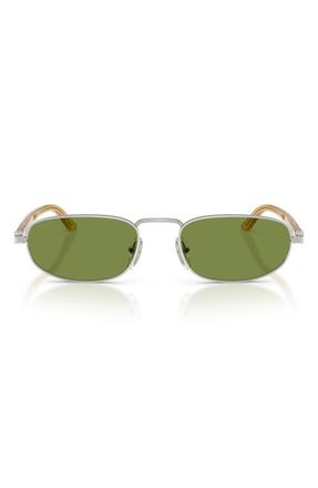 Persol 56mm Pillow Sunglasses in Silver /Green at Nordstrom