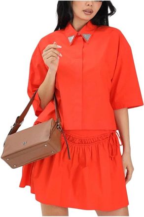 Pinko Pinko, Overhemden, Dames, Oranje, S, Katoen, Pescara Camicia Popeline