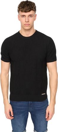 Duck and Cover Heren Littleton Gebreid T-Shirt (Zwart)