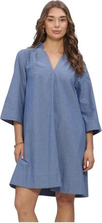 Selected Dames, Jurken, Blauw, Maat: XS Katoen