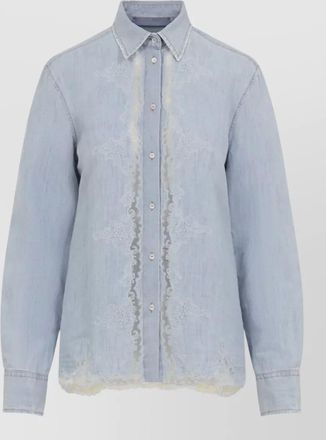 Ermanno Scervino shirt collared neck lace detailing long sleeves