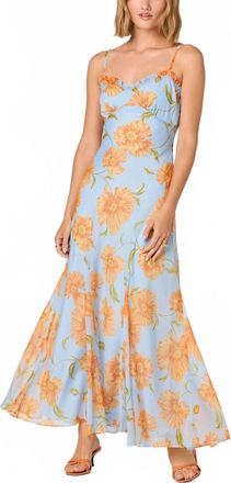 Astr Maeryn Maxi Dress In Blue Orange Floral