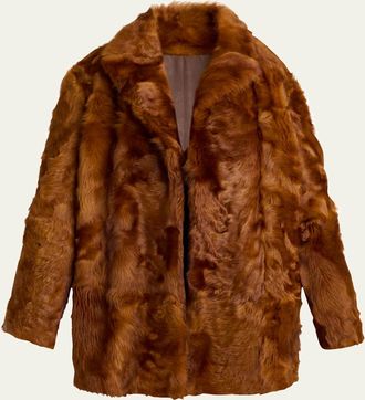 Valentino Garavani Lamb Shearling Open Coat