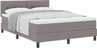 vidaXL Box Spring Bed with Mattress Taupe 140 x 190 cm Fabric vidaXL