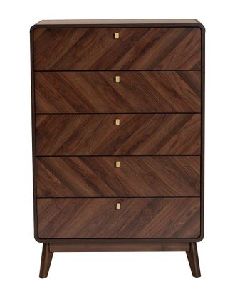 Baxton Studio Markell Mid-Century Modern Transitional 5-Drawer Storage Chest
