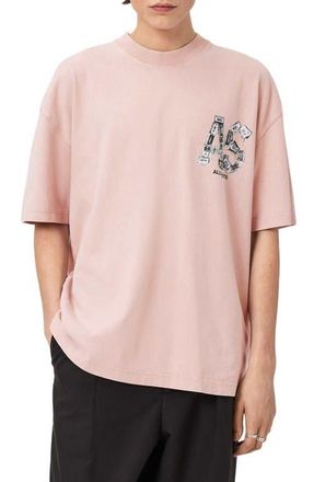 AllSaints Mixtape Cotton Graphic T-Shirt in Sunbaked Pink at Nordstrom, Size Xx-Large