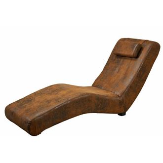 Massivmoebel24 Spleen Poltrona - stoffa / marrone - stile Vintage 180x62x87