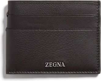 Ermenegildo Zegna Secondskin card holder - men - Deer Skin - One Size - Brown