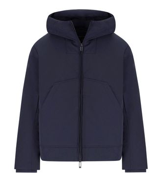 Emporio Armani Blue Navy Hooded Down Jacket