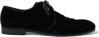 Dolce & Gabbana Mens Velvet Loafers Classic Style - Black - Size EU 44