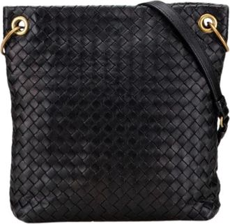 Bottega Veneta Pre-owned Cross Body Bags, female, Black, Size: ONE SIZE Pre-owned Leather Crossbody Bag