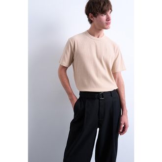 Topman Heavyweight Rib T-Shirt in Camel at Nordstrom, Size Xx-Large