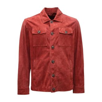 Barba Heren, Jassen, Rood, Maat: XL Suède