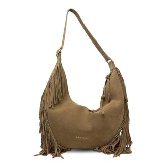 Orciani Shoulder Bags, female, Green, Size: ONE SIZE Hobo Peach Fringe