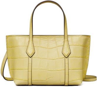 Tory Burch Mini Perry Embossed Leather Tote in Yellow Sky at Nordstrom