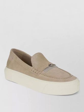 Hogan crosswind suede moccasins chunky rubber sole