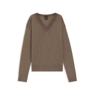 BOSS V-neck sweater in merino wool