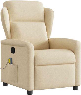 vidaXL Sill&oacute;n De Masaje Reclinable De Tela Crema Vidaxl