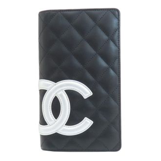 Chanel Black Leather Long Wallet (Bi-Fold) (Pre-Owned)
