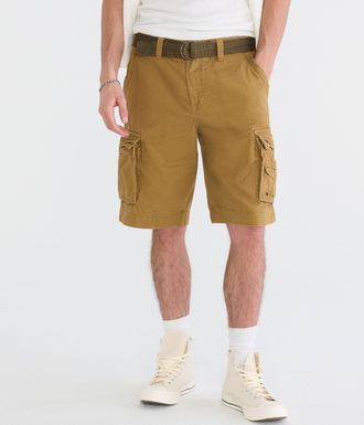 A&eacute;ropostale Mens Mens Solid Belted Cargo Shorts*** Black